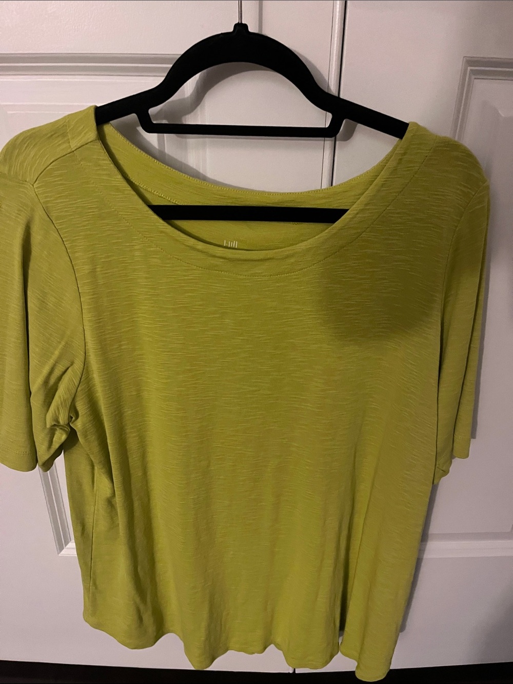 J. Jill Lime Green Short Sleeve Scoop Neck Tee